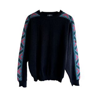 Demetre Vintage Sweater Men's Pullover Size M Wool Blend‎ Aztec Ski Apres